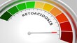 Ketoacidosis level on measure scale. Instrument scale with arrow. Colorful infographic gauge element. Ketoacidosis is a metabolic state. 3D render