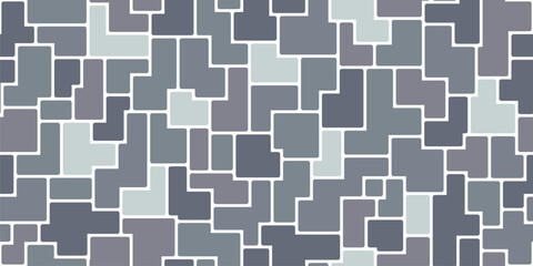 garden grey mosaic stone tile pattern or paving floor background, vector ceramic bricks. abstract sh