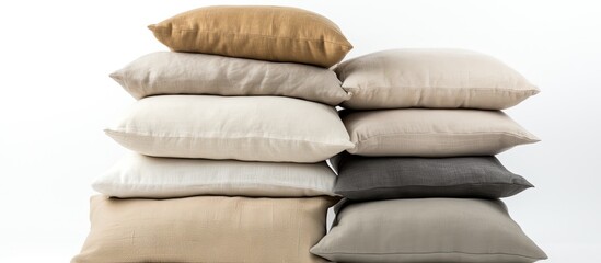 Canvas Print - A stack of pillows on white background, resembling a pattern of soft clouds