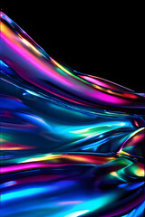 Wall Mural - Futuristic holographic background with glossy liquid iridescent effect