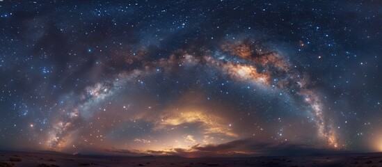 Wall Mural - a stunning panorama showcasing the vastness of the galaxy and the milky way seen from a remote vanta