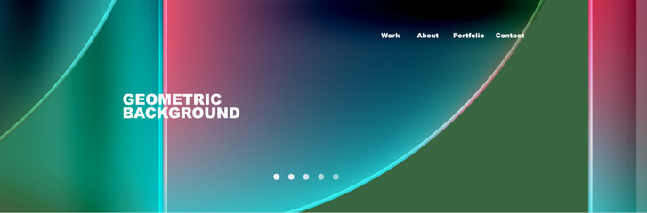 Aufkleber - A geometric background in electric blue with a circle in the center, resembling a display device. This multimedia technology gadget displays a horizontal rectangle on the horizon