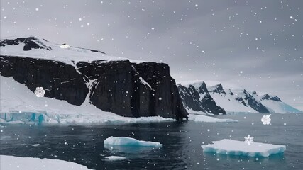 Enjoy the breathtaking scenery of 4K loop: polar icebergs