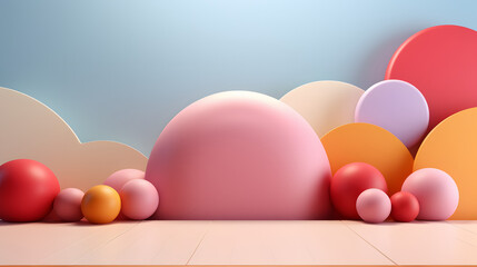 Desktop Mockup colorful 3d