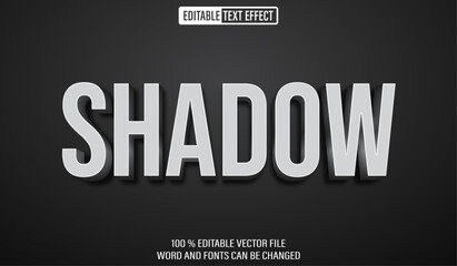 Poster - Editable 3d text style effect - Hadow Black  text effect Template