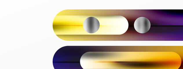 Aufkleber - A close up of a yellow and purple rectangleshaped automotive lighting gadget with electric blue accents, resting on a white background