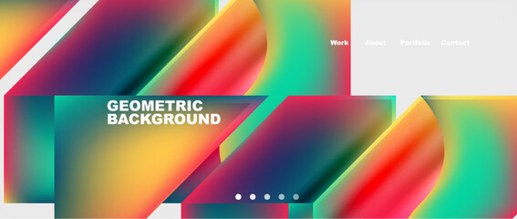 Aufkleber - A vibrant geometric background with a white border featuring colorful rectangles in magenta and electric blue. Perfect for technology or electronic device brands
