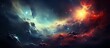 Space and nebulae filled with stars and white, red and blue gases (good for space wallpaper)