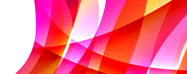 Aufkleber - An artistic depiction of colorful petals in shades of pink, purple, and magenta on a red and pink abstract background with a symmetrical design and white border