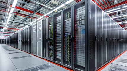 Poster - Data Center With Multiple Rows 