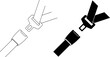 outline silhouette Seat belt icon set