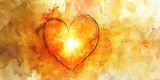 Fototapeta Do akwarium - Legacy of Love: The Heart and Radiating Light - Imagine a heart radiating light, symbolizing the love and compassion that continues to inspire others through a deceased leader's legacy