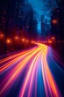 © Jeff - Neon motion blur - rod in the city - bright orange depicting rapid movement