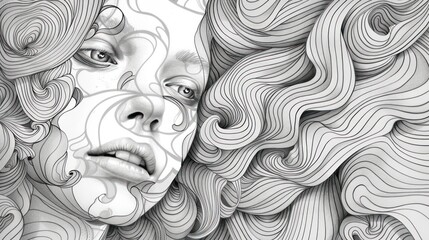 A realm of abstract thinking with line drawing, where the simplicity of lines gives rise to complex and thought-provoking concepts.