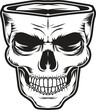skull in black vector illustration design 