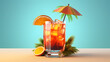 Cocktail summer icon 3d