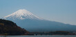 Mount Fuji with clear sky from lake kawaguchi, Yamanashi, Japan