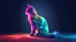 This is an image of low poly luminous cat AI generated