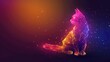 This is an image of low poly luminous cat AI generated