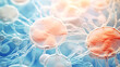 Microscopic View Of Human Or Embryonic Stem Cells Cellular therapy with blurred background
