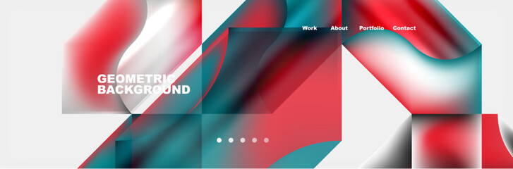 Aufkleber - a red , white and blue abstract background with geometric shapes . High quality