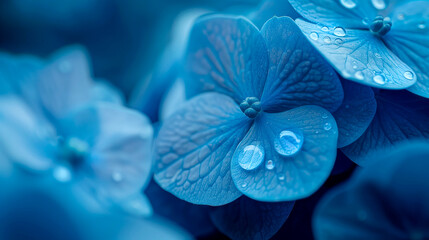 Wall Mural - blue hydrangea flowers close up