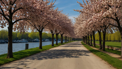 Wall Mural - cherry blossom trees