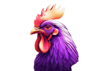 Wall Mural - chicken logo icon with beautiful purple gradations