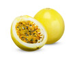 Yellow passion fruit isolated on white background.