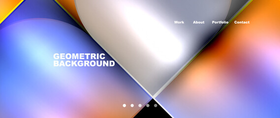 Aufkleber - A geometric background featuring a blurred heart image, creating an ethereal atmosphere in electric blue. Perfect for science or brand displays