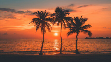 Wall Mural - sunset on the beach