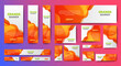 © ahmad - set of business orange background for web ad banner template with text and image spaces. vector