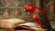 A mischievous parrot, perched on a scholars shoulder, mimicked his lectures, accidentally teaching other birds complex philosophical concepts through its squawks and whistles