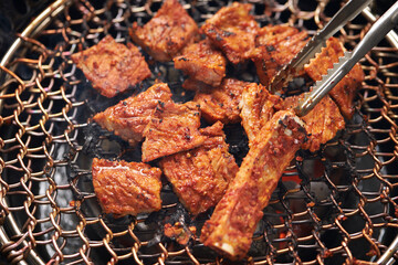 Poster - grilled meat on the grill	