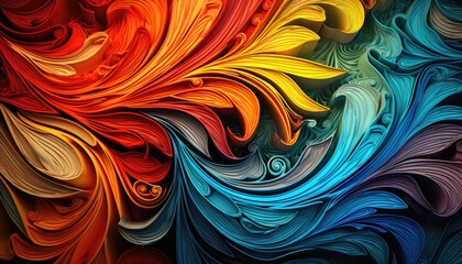 Poster - Fractals geometric shapes or colorful swirls