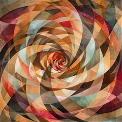 Poster - A colorful spiral with a red center