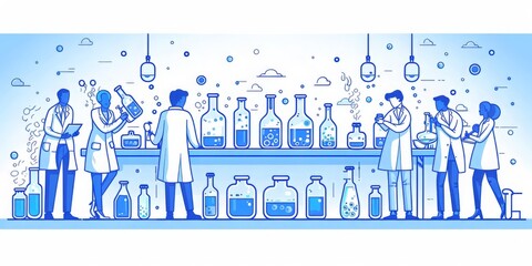Poster - Vector Illustration of Workers Operating an Advanced Industrial Water Filtration System, Generative AI
