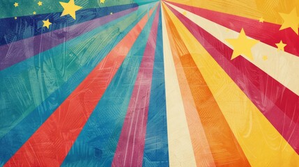 Wall Mural - A retro-themed background with LGBTQ pride motifs from different eras. 