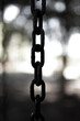 steel chain suspended in close up