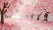 핑크색 벚꽃이 핀 길