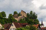 Fototapeta  - Castle Pottenstein and houses in Franconian Switzerland, Germany
