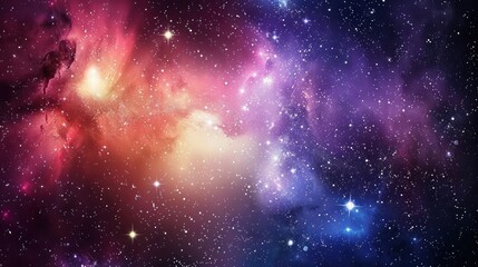 Space background with star dust and shining stars realistic neon colored cosmos with nebula and milky way