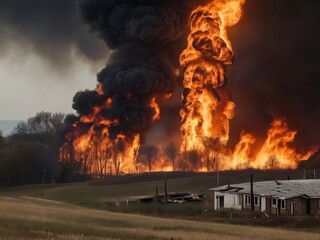 Mountain forest fires, global warming