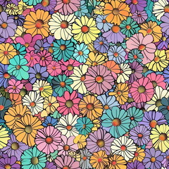 Wall Mural - flower background, seamless pattern, wallpaper