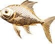 fish made of gold,golden fish isolated on white or transparent background,transparency 