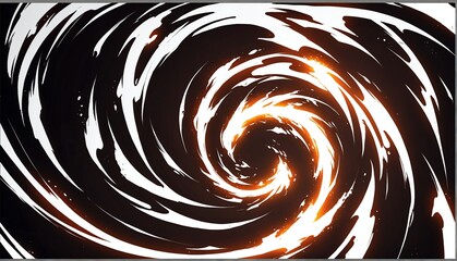 Wall Mural - abstract white spiral flame burning sparks effects anime cartoon style background from Generative AI