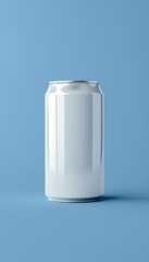 Poster - Empty aluminum soda can mockup with abstract background and space for text placement.