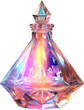 crystal holographic magic potion bottle isolated on white or transparent background,transparency 