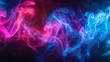 Swirling neon smoke against a dark void, vibrant and mysterious