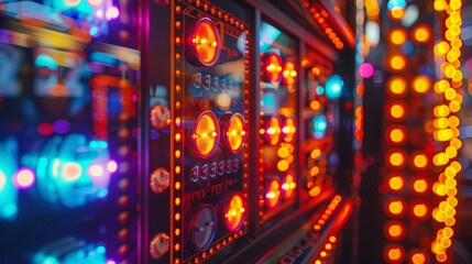 Slot Machines Close-ups: An image focusing on the illuminated buttons of a slot machine, inviting players to interact